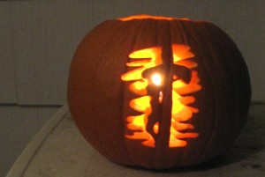 The Conquest boys carved a Halloween pumpkin with the missionary cross of Mission Youth, another Mission Network Program.